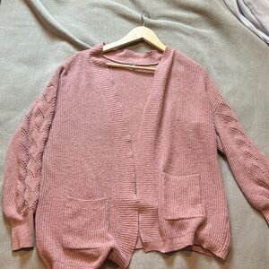 Maurices Dusty Rose Open Front Cardigan